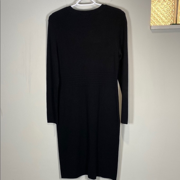 Dkny Black and Gold Long Sleeve Sheath Dress - Picture 7 of 10
